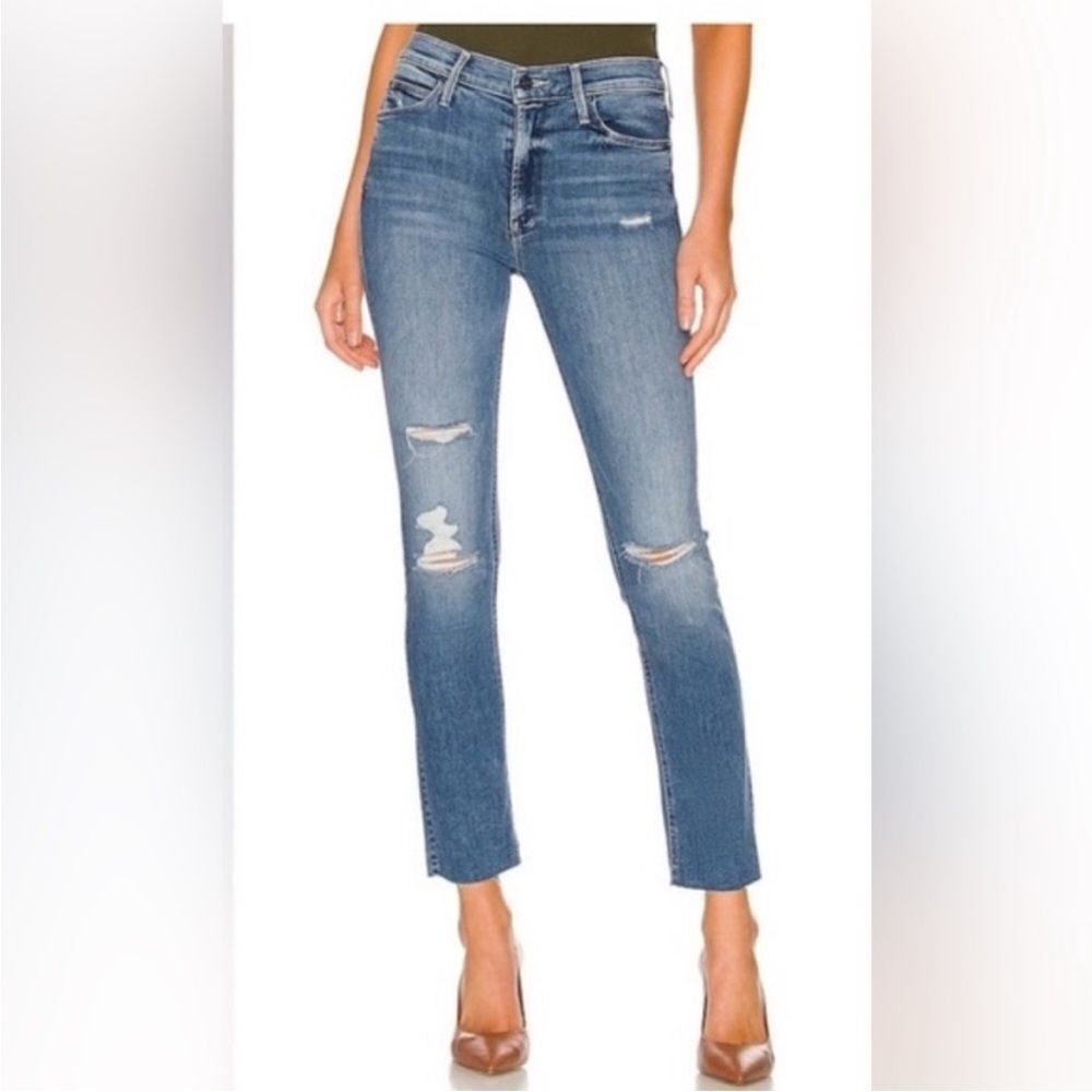Mother Women's Distressed Blue Jeans